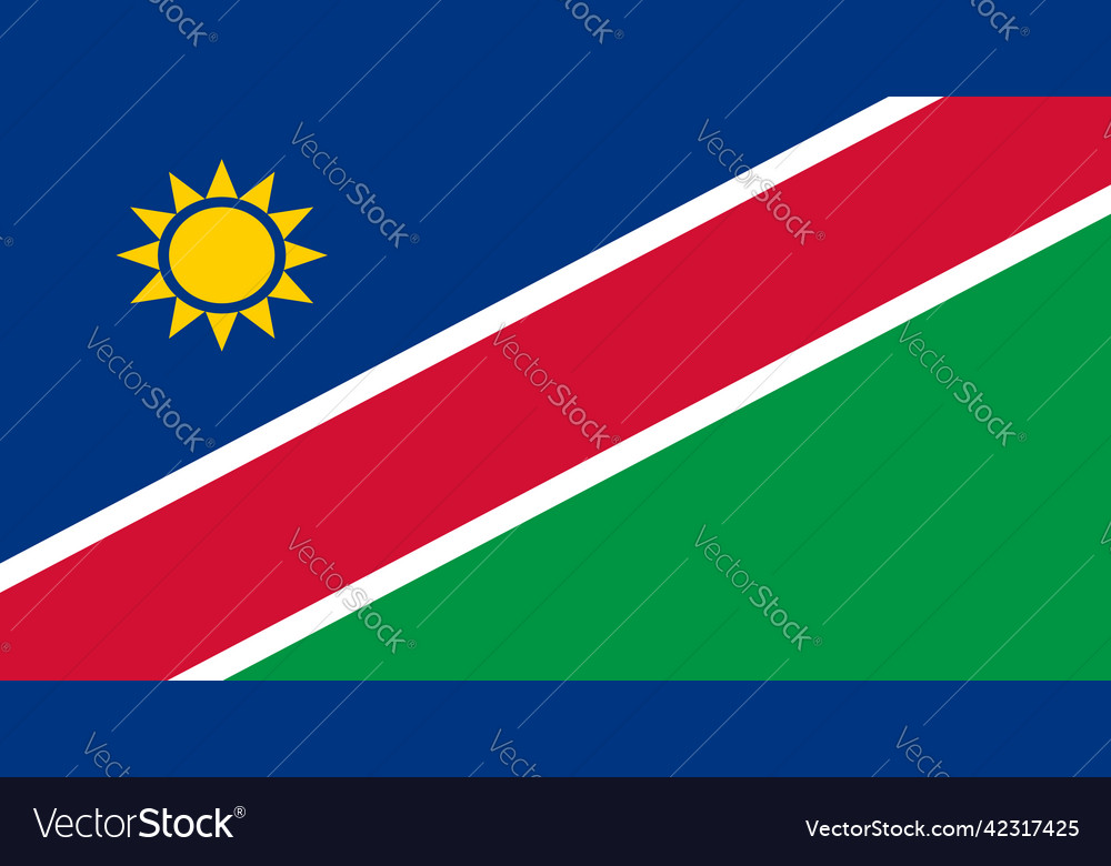 Namibia Flag With Original Rgb Color Royalty Free Vector