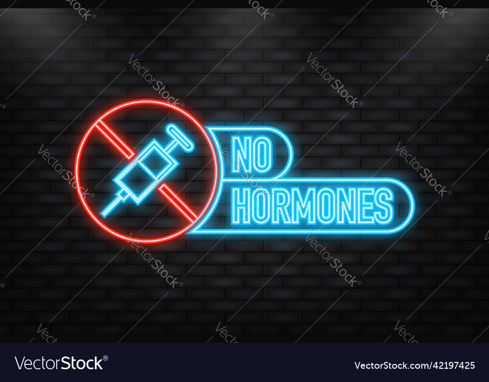 Neon icon no hormones antibiotics green