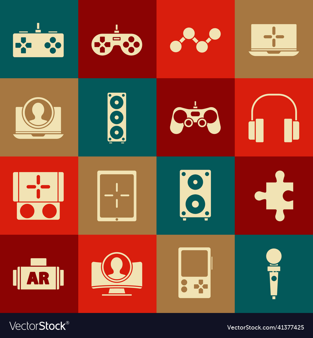 Set joystick for arcade machine piece of puzzle Vector Image Set joystick for arcade machine piece of puzzle