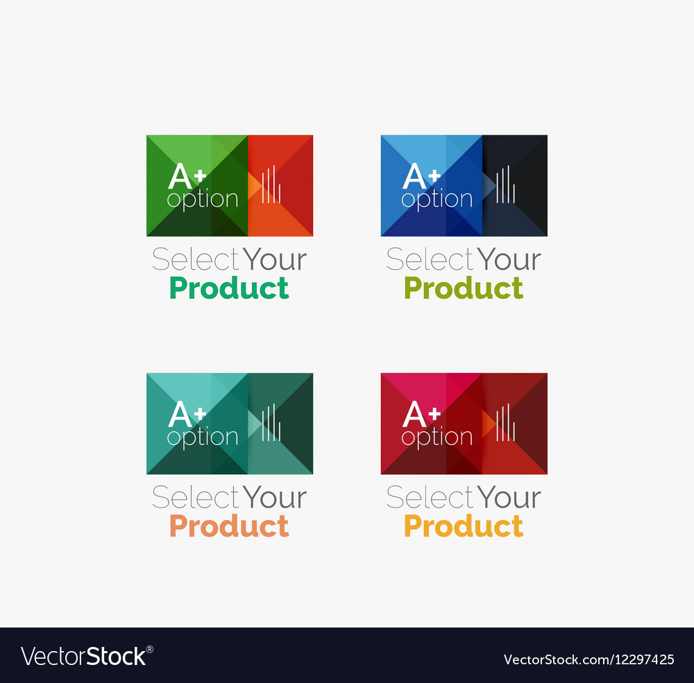 Set of abstract square interface menu navigation