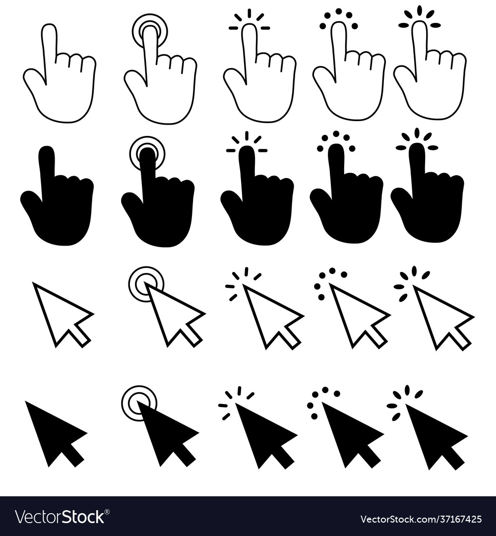 Setzen Sie Zeiger Cursor Computer-Maus-Symbole vector image Setzen Sie Zeiger Cursor Computer-Maus-Symbole