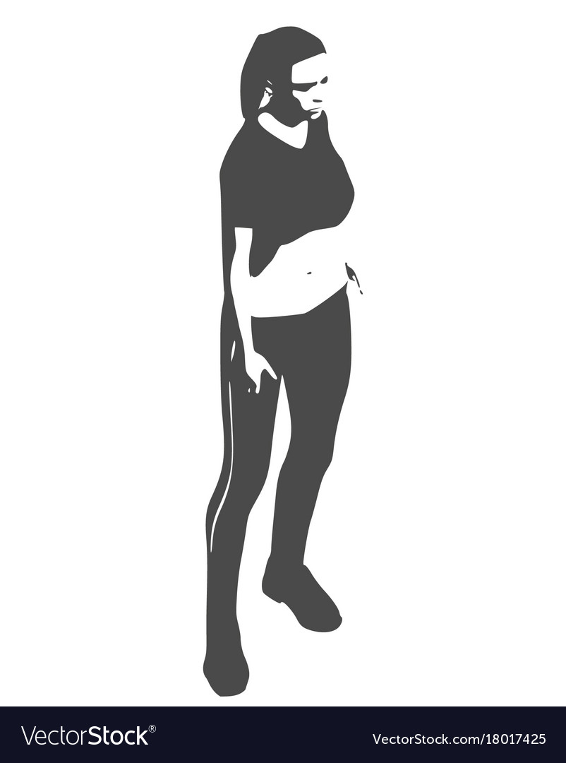 Sexy Woman Silhouette In Sport Wear Royalty Free Vector 2501