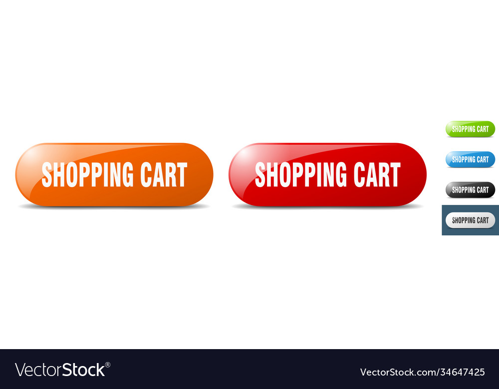Shopping cart button key sign push set