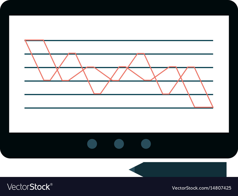 Tablet with graph on screen icon image