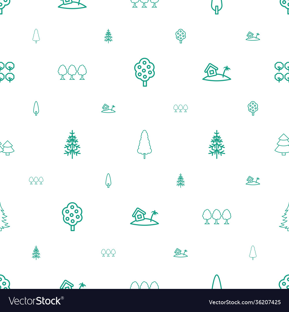 Trees icons pattern seamless white background