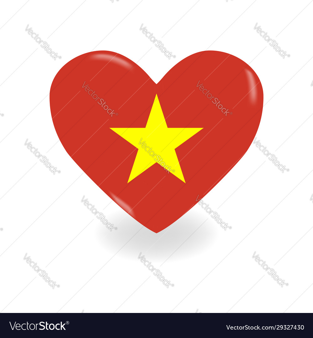 3D Heart with Vietnam Flag