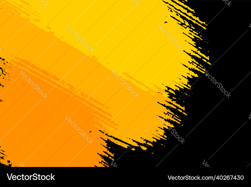 Abstract black and yellow brush background Vector Image