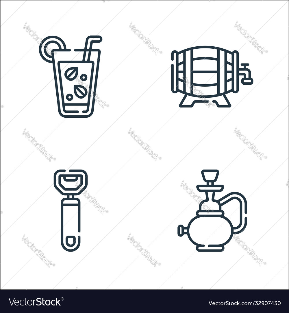 Bar line icons linear set quality