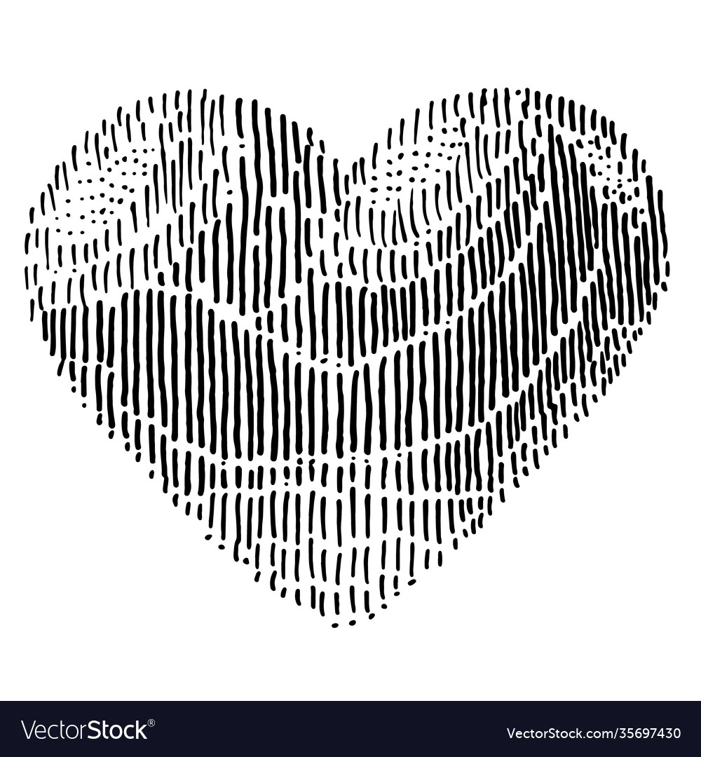 Black heart vintage engraving ink isolated Vector Image