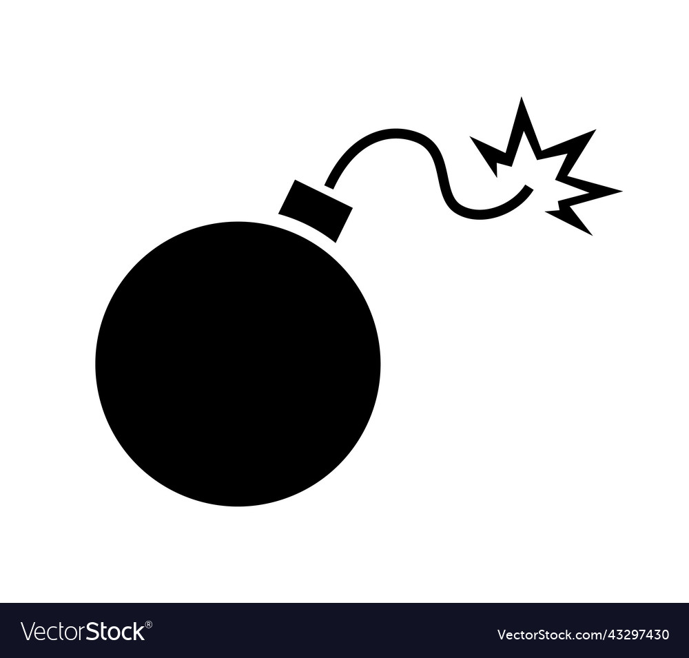 Bomb Fuse Icon Mlack Silhouette Simple Royalty Free Vector