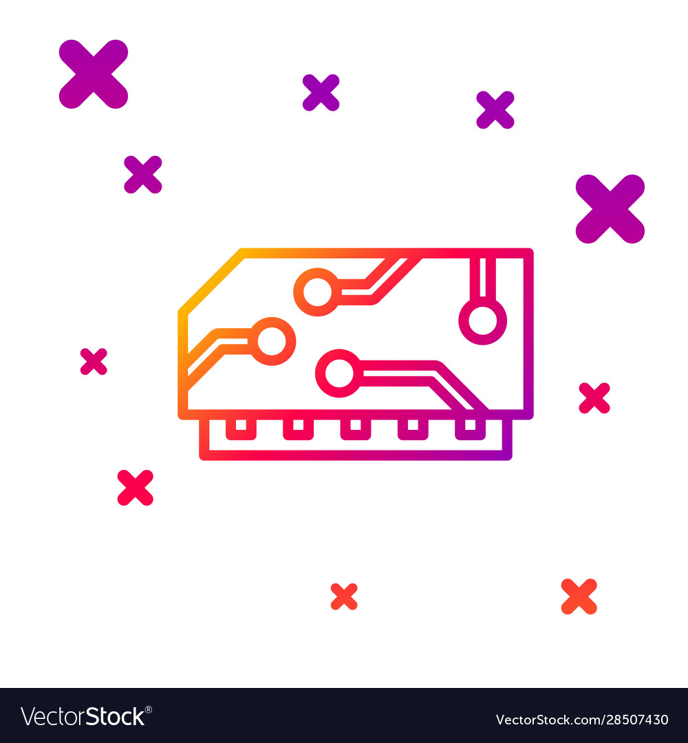 Color line ram random access memory icon isolated Vector Image Color line ram random access memory icon isolated