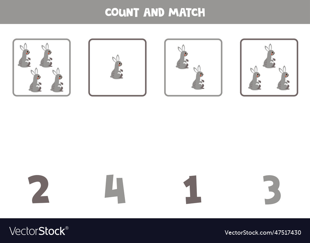 Counting game for kids count all rabbits
