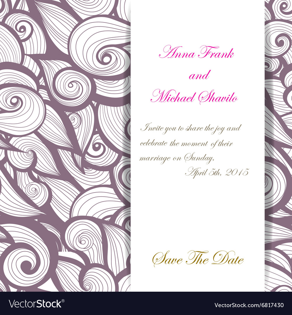 Curl abstract wedding card with multicolored waves