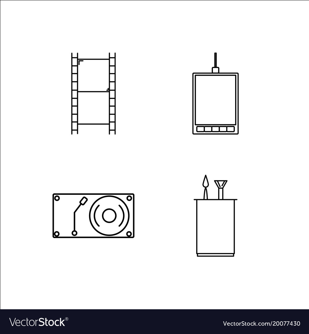 Design and studio simple linear icon setsimple