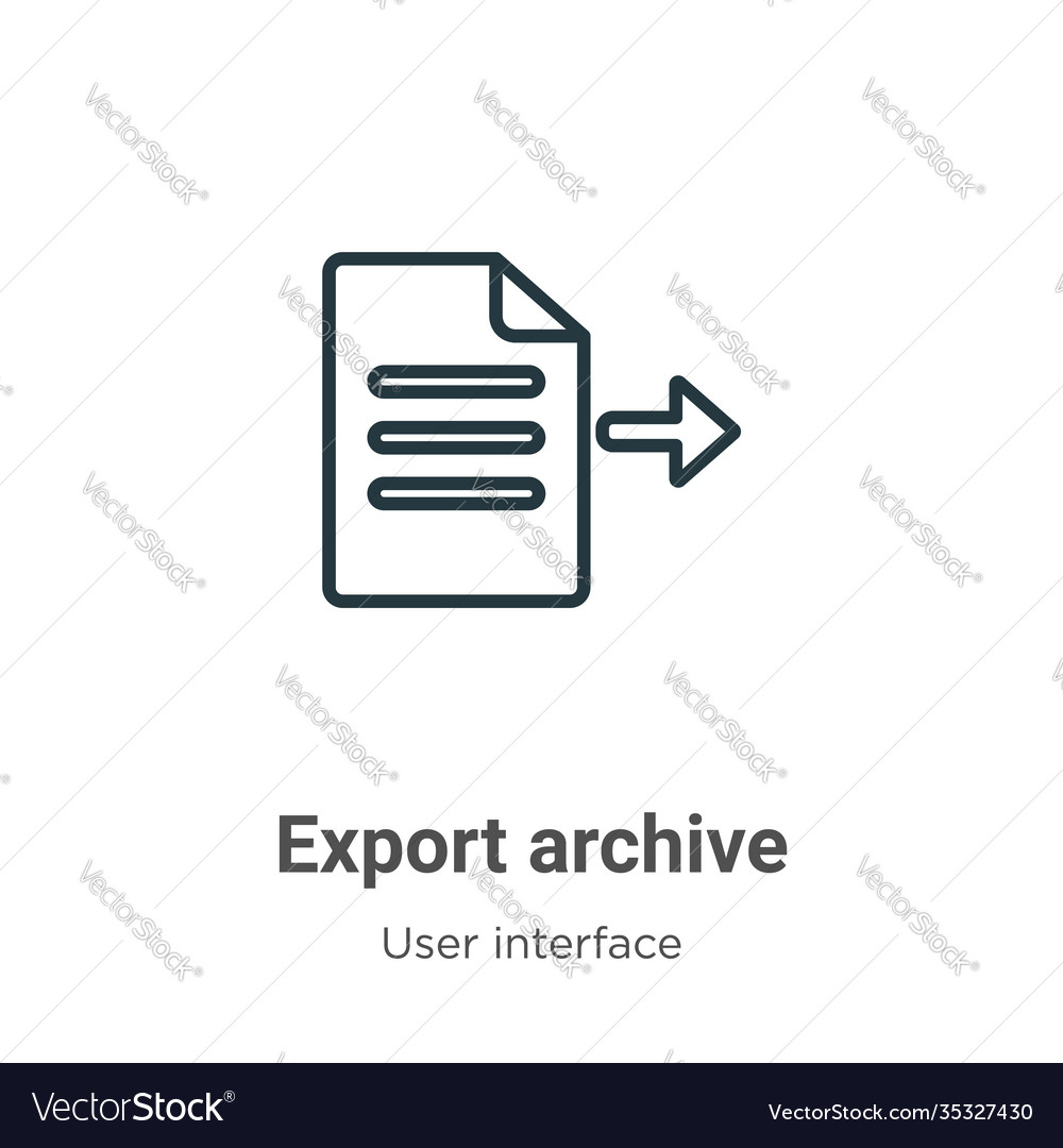 Export Archive Icon - Thin Line