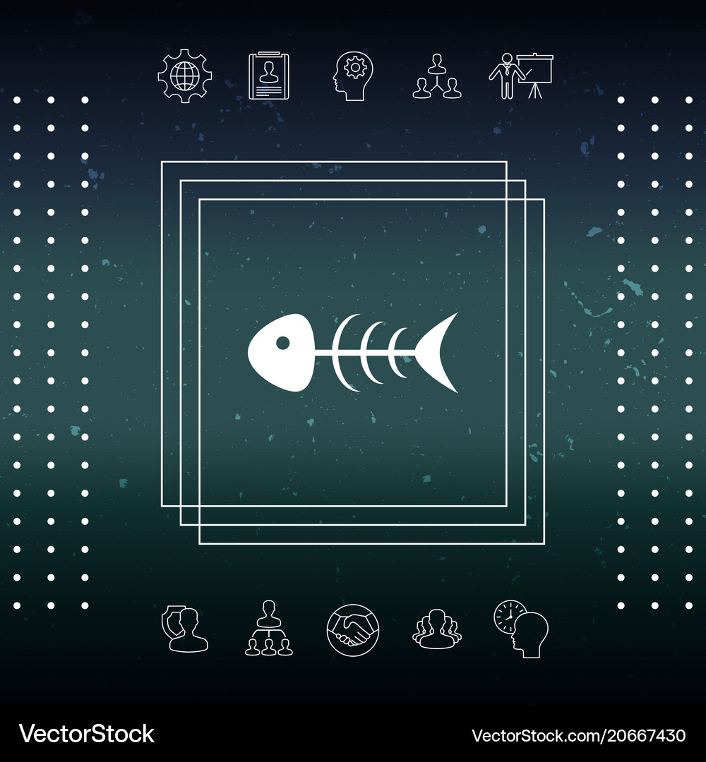 Fish skeleton icon Royalty Free Vector Image - VectorStock