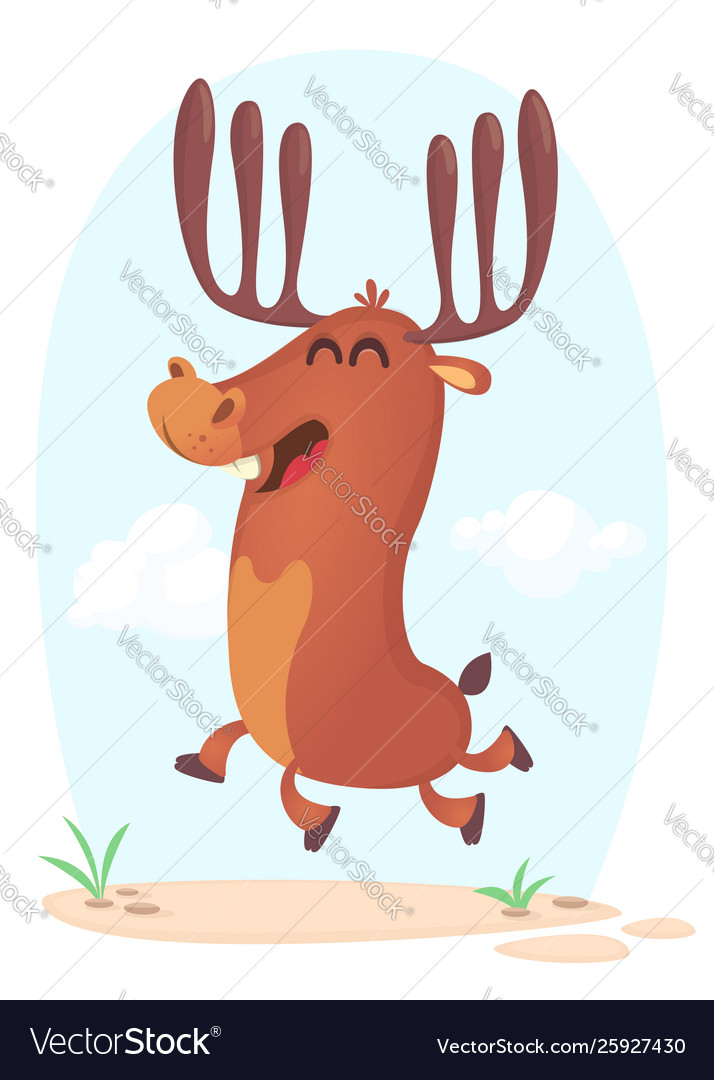 Lustiger Cartoon Moose Charakter