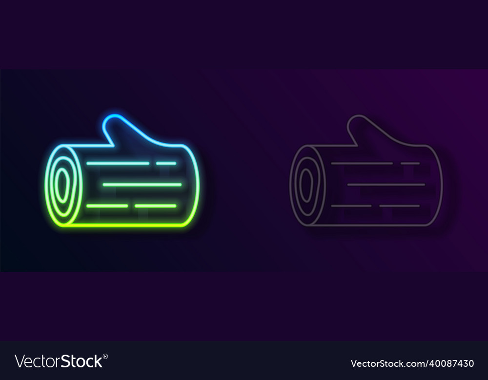 Glowing neon line wooden log icon isolated vector image Glowing neon line wooden log icon isolated