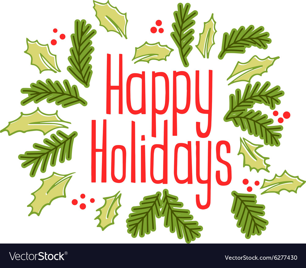 Download Happy Holidays vintage greeting card Royalty Free Vector