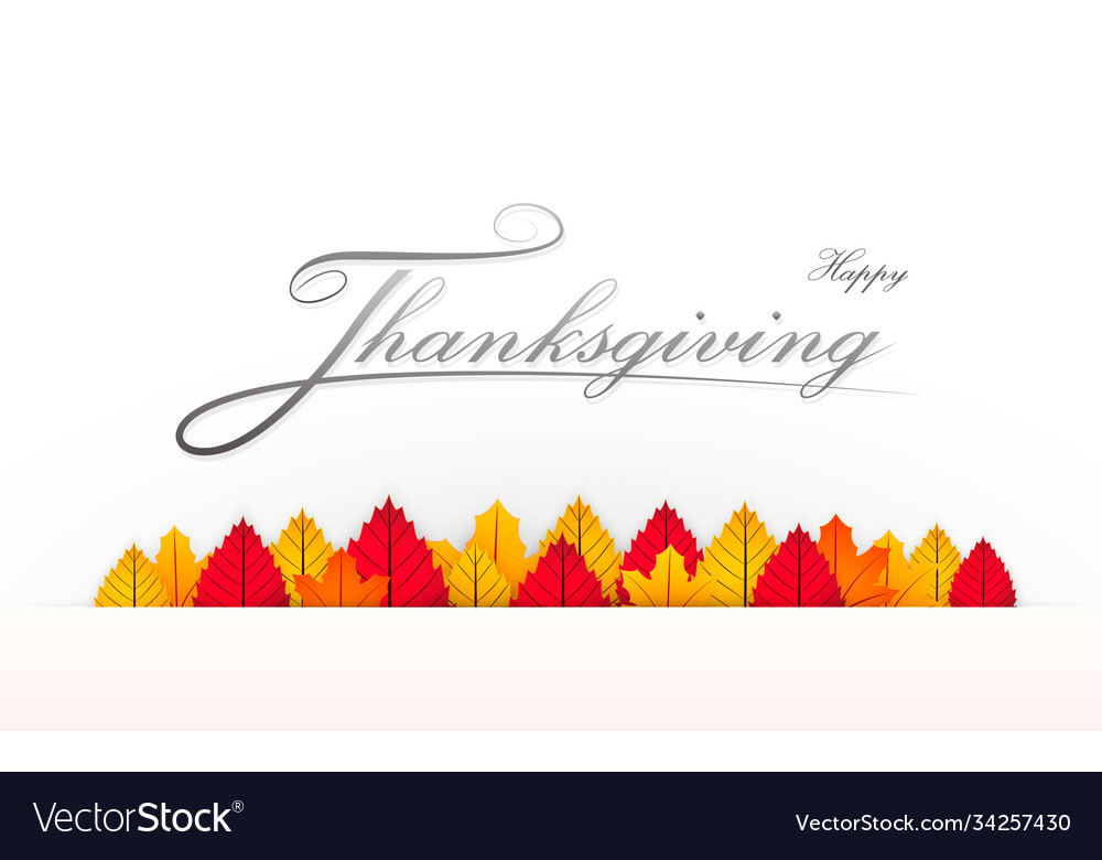 Happy Thanksgiving Banner With Calligraphy Text Vector Image