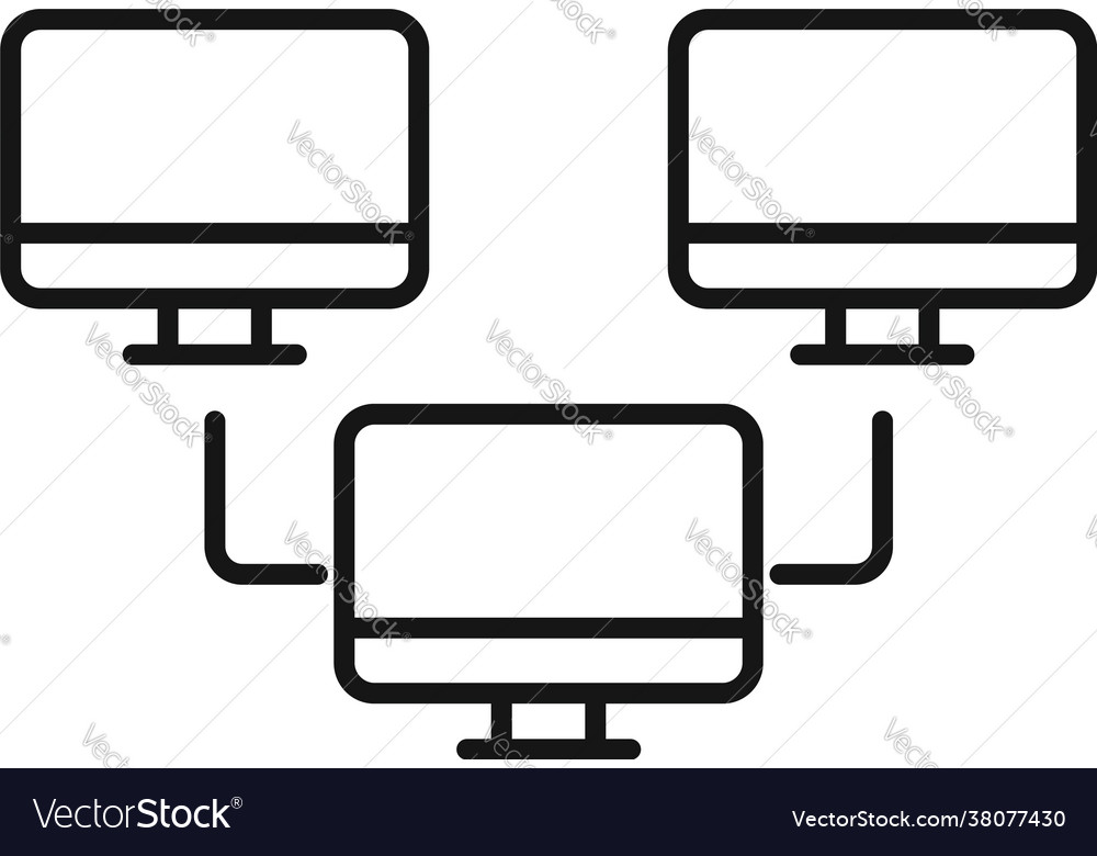 Home office pc network icon outline style Vector Image