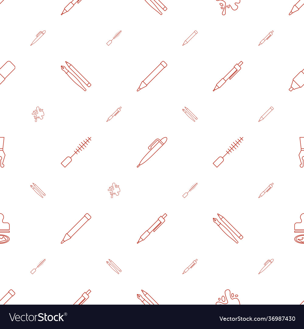 Ink icons pattern seamless white background