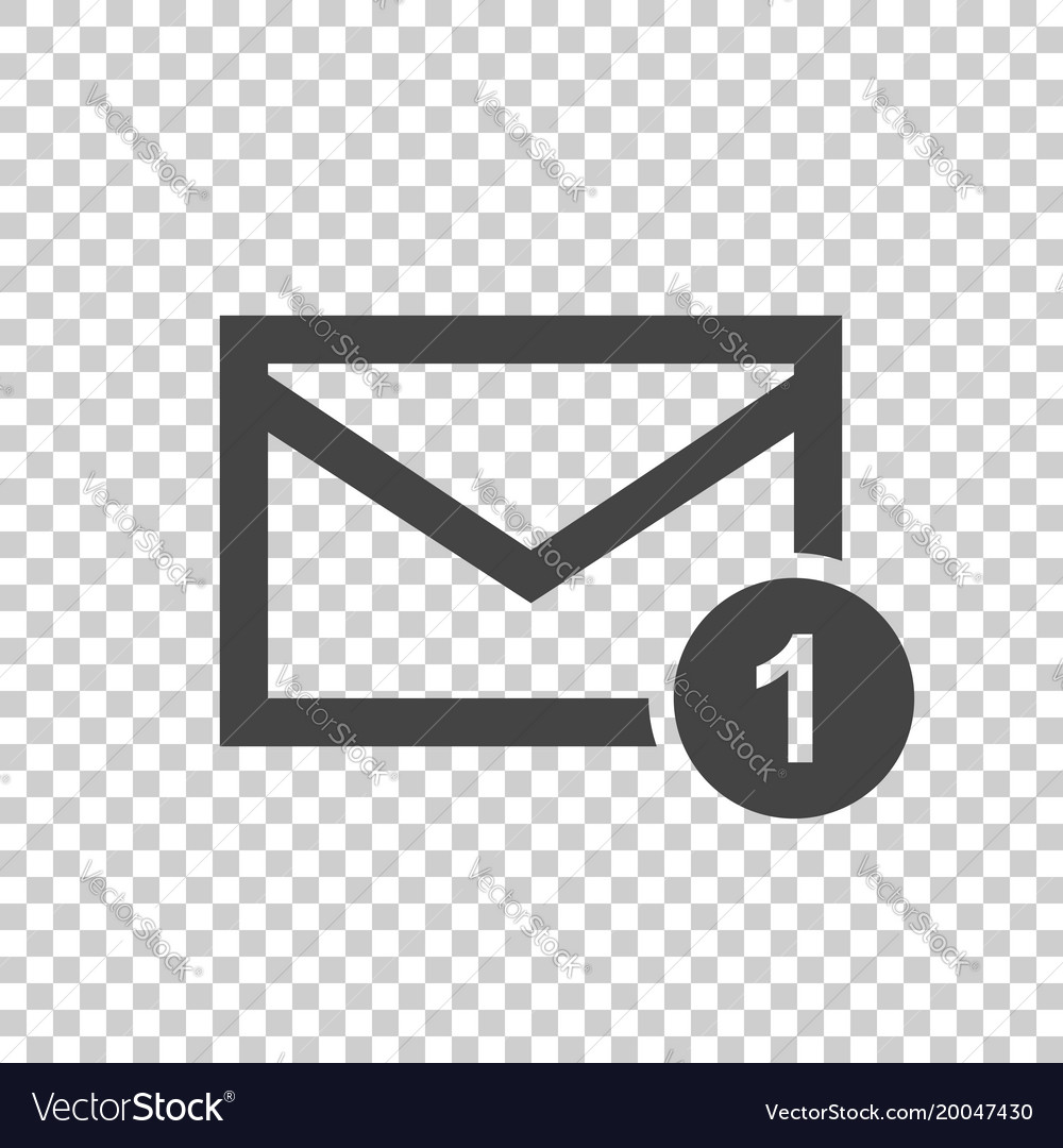 Mail envelope message in flat style on isolated