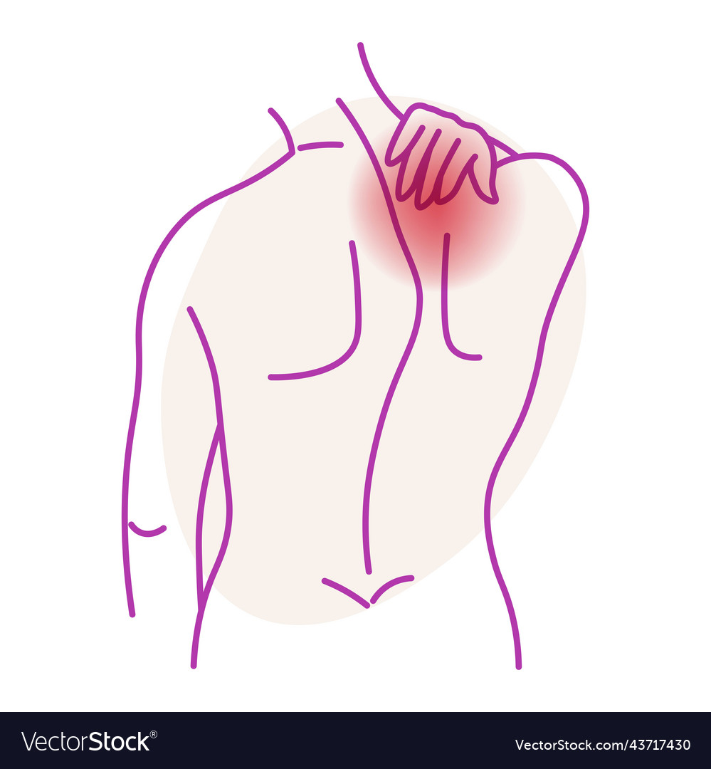 neck-ache-pain-in-top-part-of-back-health-problem-vector-image