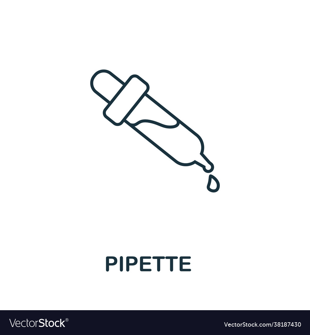 Pipette line icon thin style element from