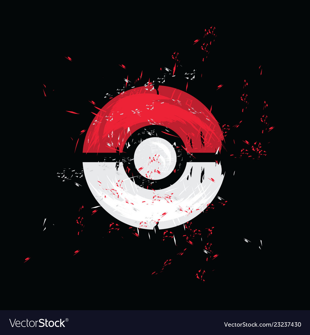 Ícone Poke Ball de Pokemon - Ilustração vetorial isolada em fundo branco e  preto . imagem vetorial de moodbringer© 279362054