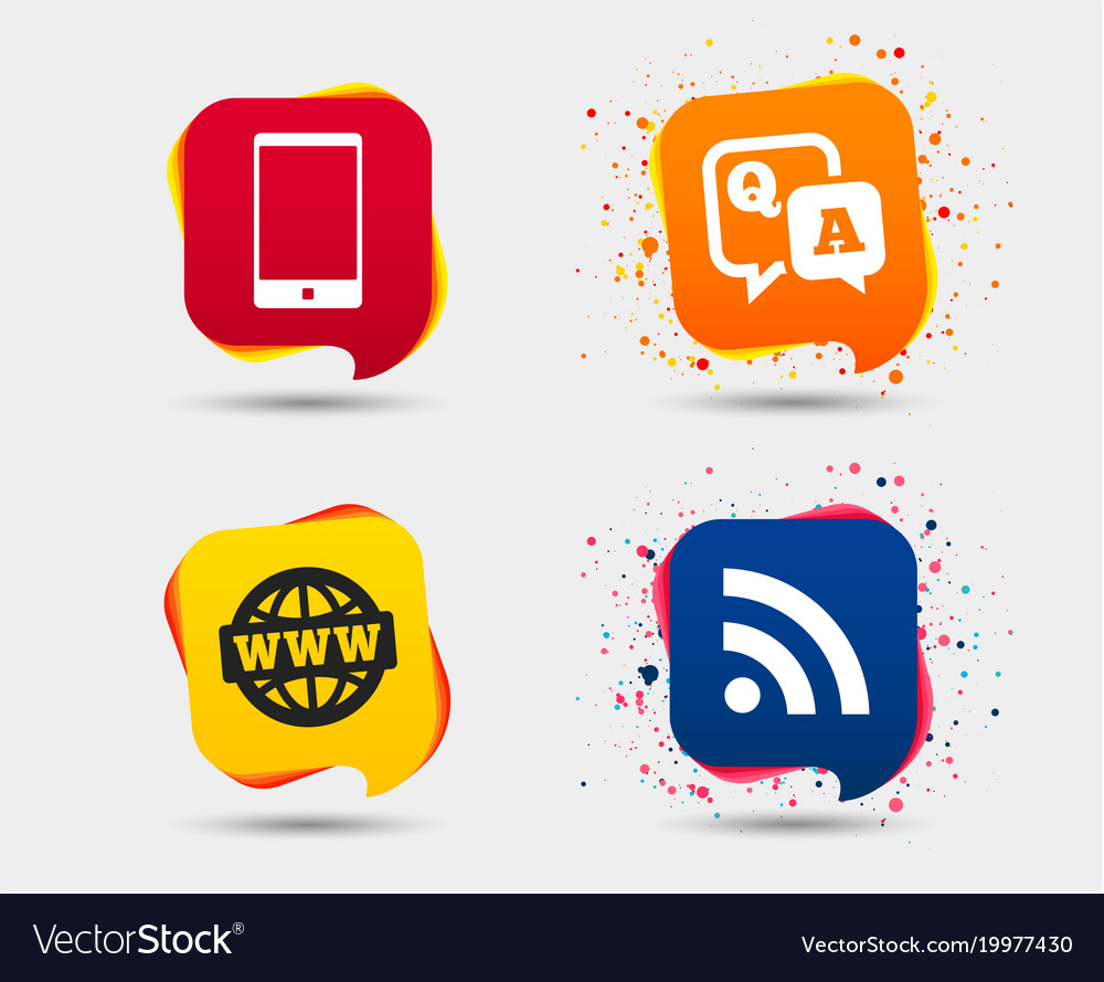 Question answer icon smartphone and chat bubble