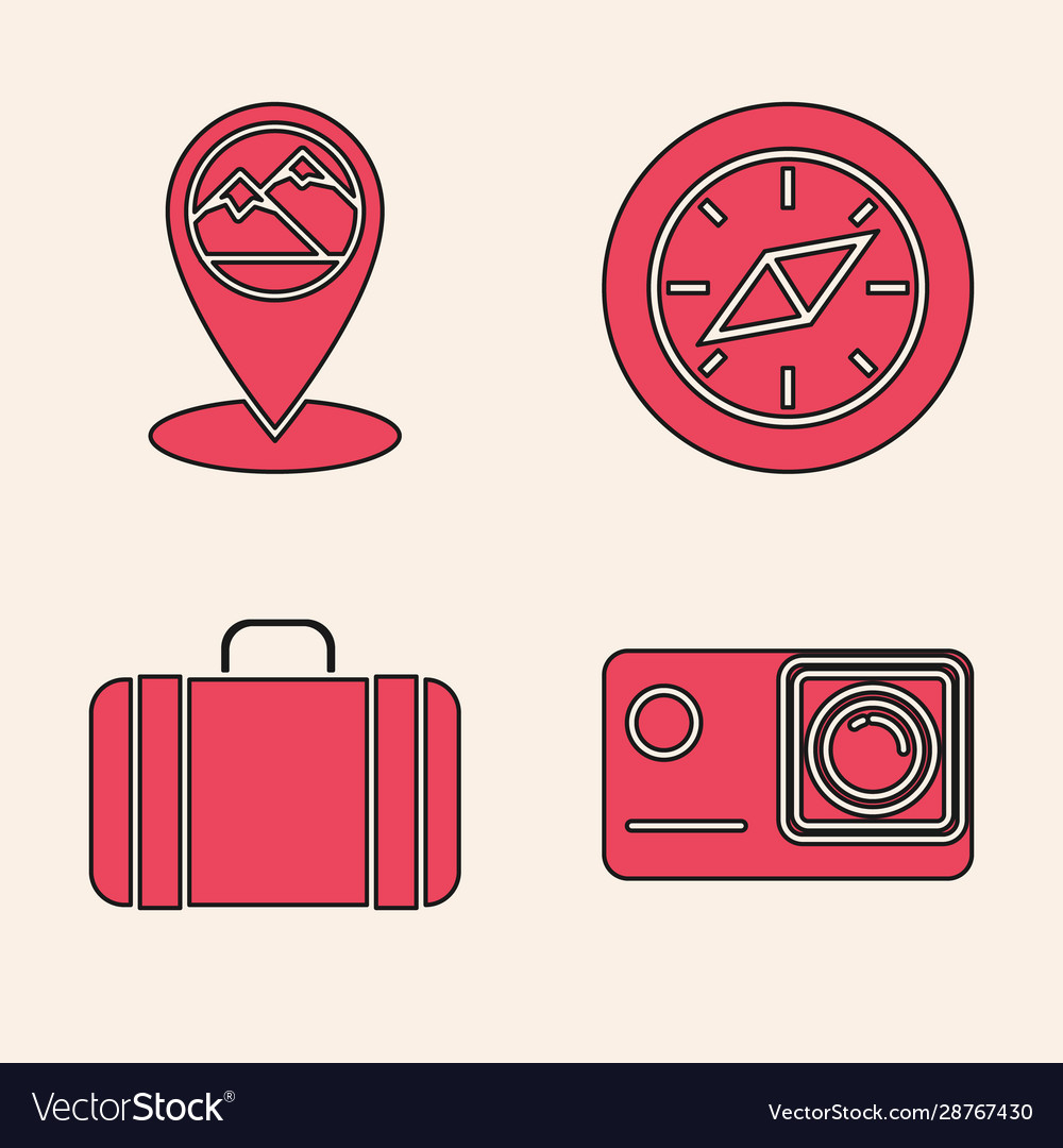 Set action extreme camera map pointer Vector Image Set action extreme camera map pointer