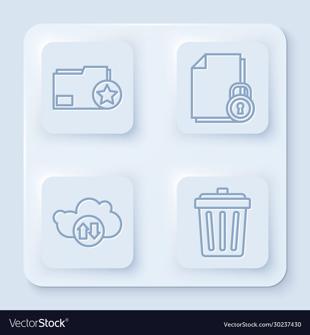 Set line document folder with star vector image Set line document folder with star