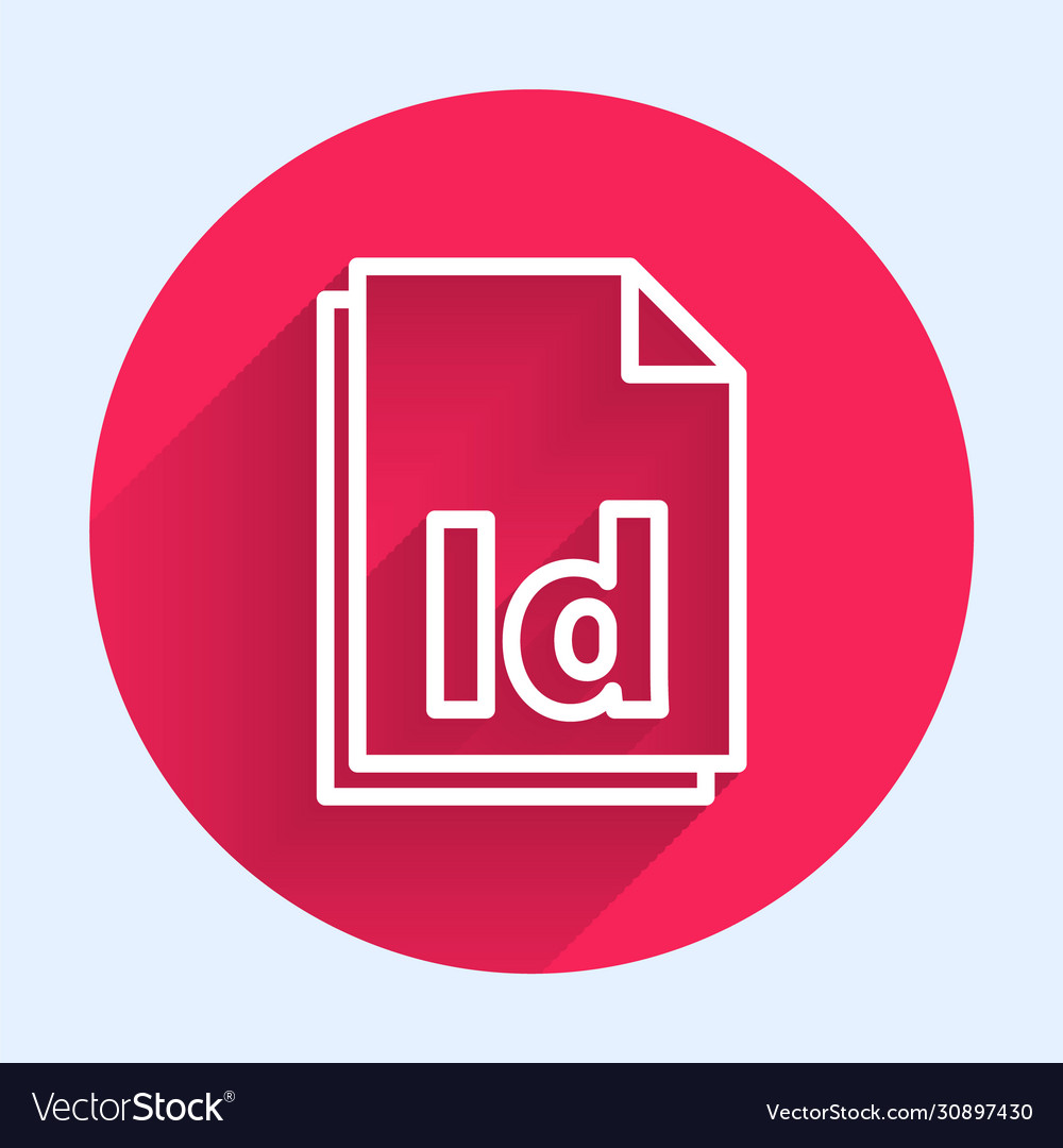 White line id file document icon isolated vector image White line id file document icon isolated