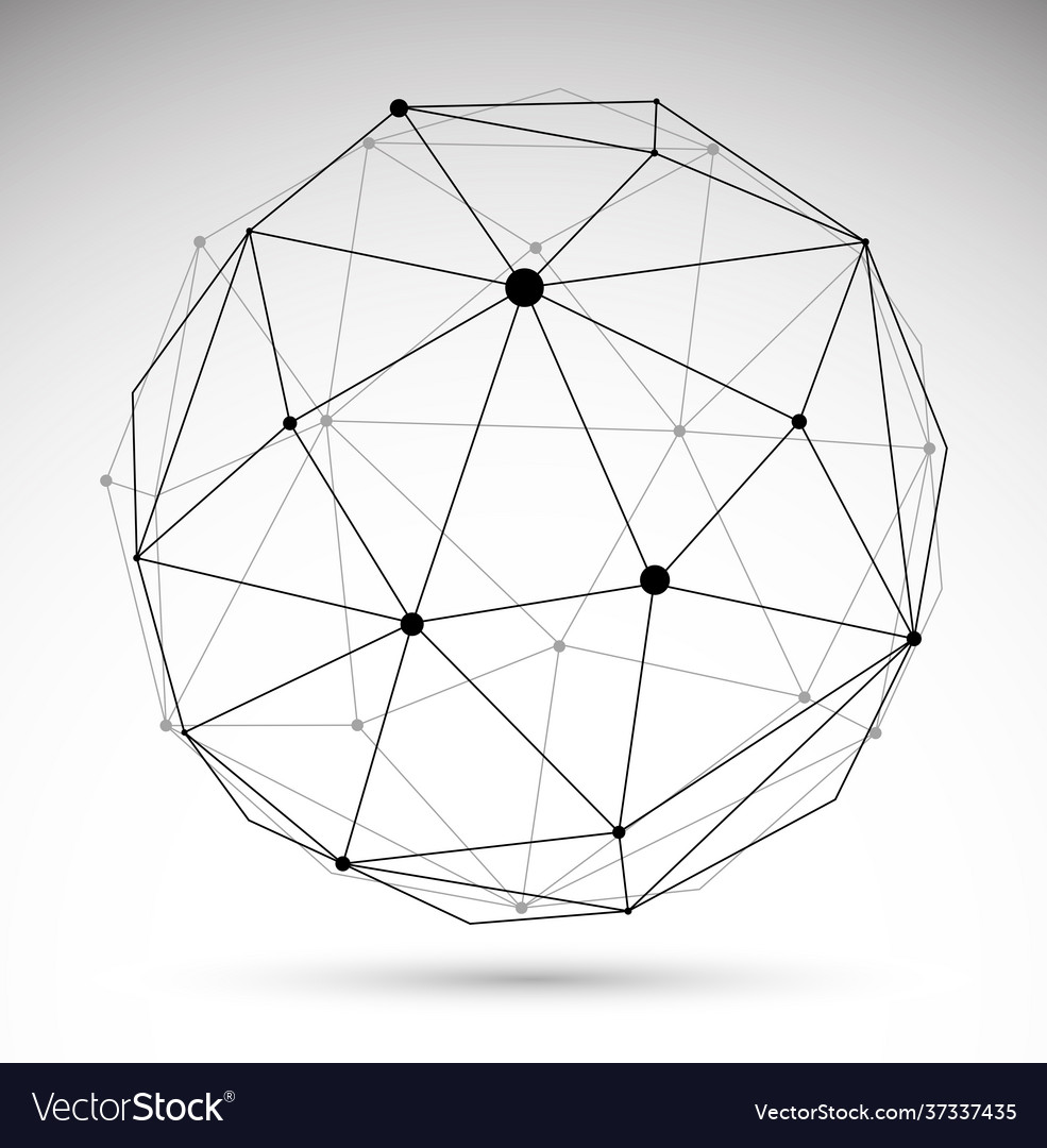 Abstract 3d mesh sphere dots connected