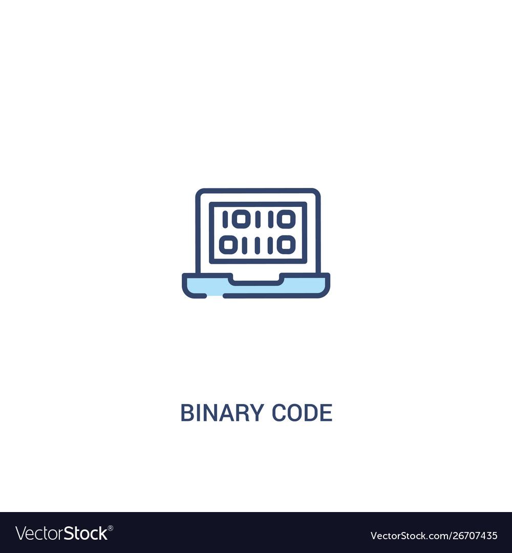 Binärcode Konzept 2 farbige Icon einfache Linie vector image Binärcode Konzept 2 farbige Icon einfache Linie