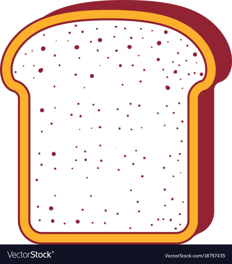 Bread slice in color sections silhouette