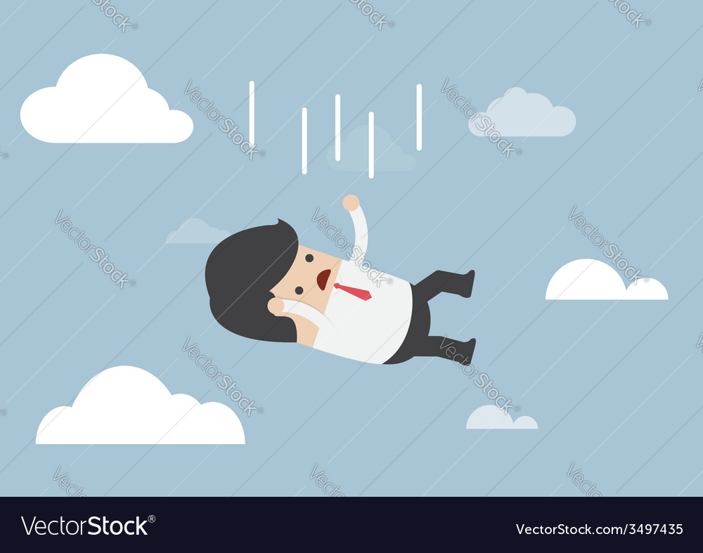 Businessman falling from the sky Royalty Free Vector Image