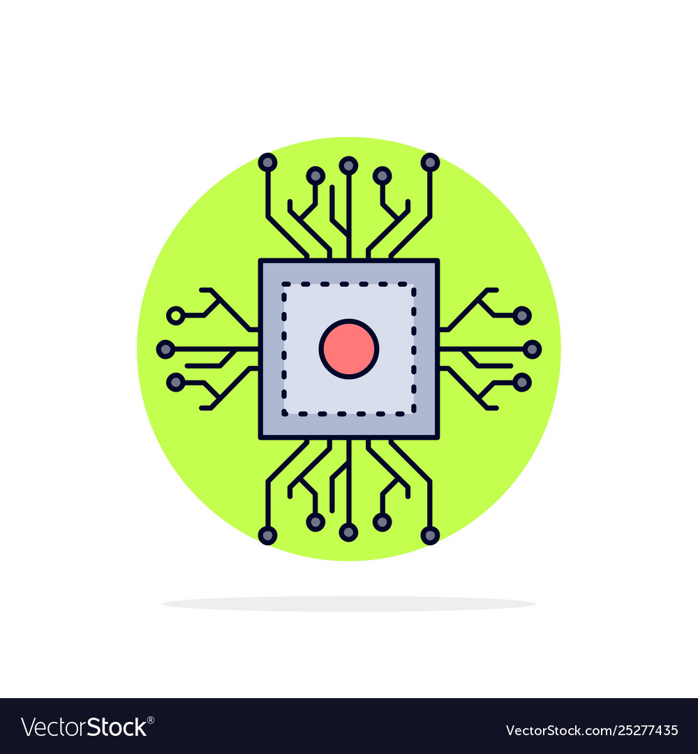 Chip cpu microchip processor technology flat vector image Chip cpu microchip processor technology flat