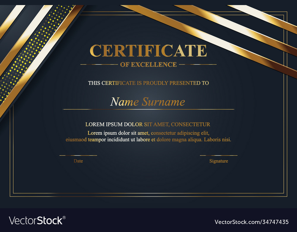 Creative certificate appreciation award Royalty Free Vector