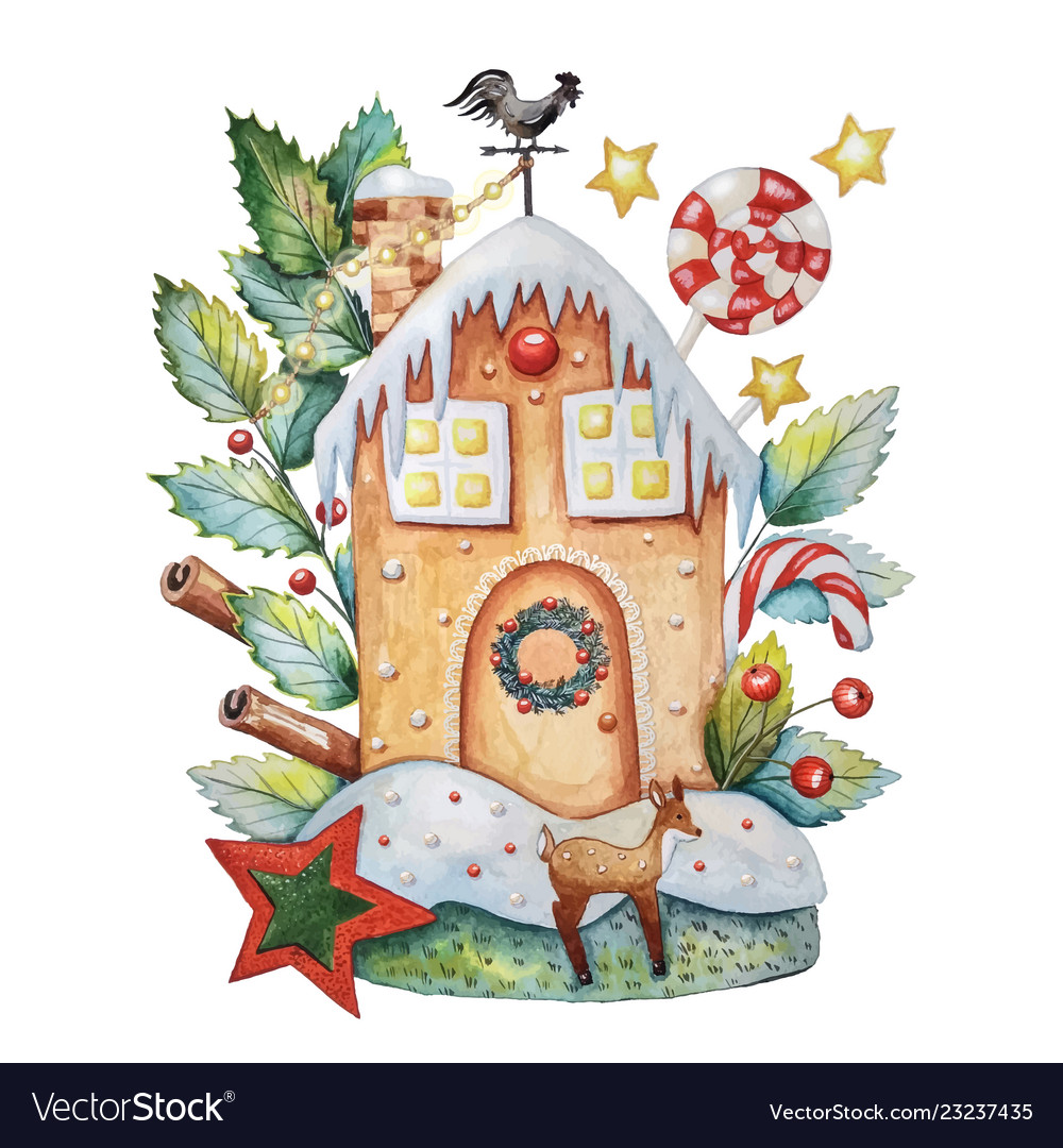 Gingerbread house Royalty Free Vector Image - VectorStock