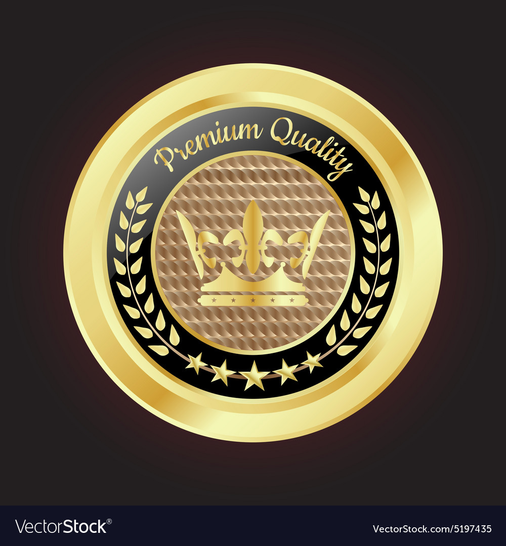 Golden premium quality badge