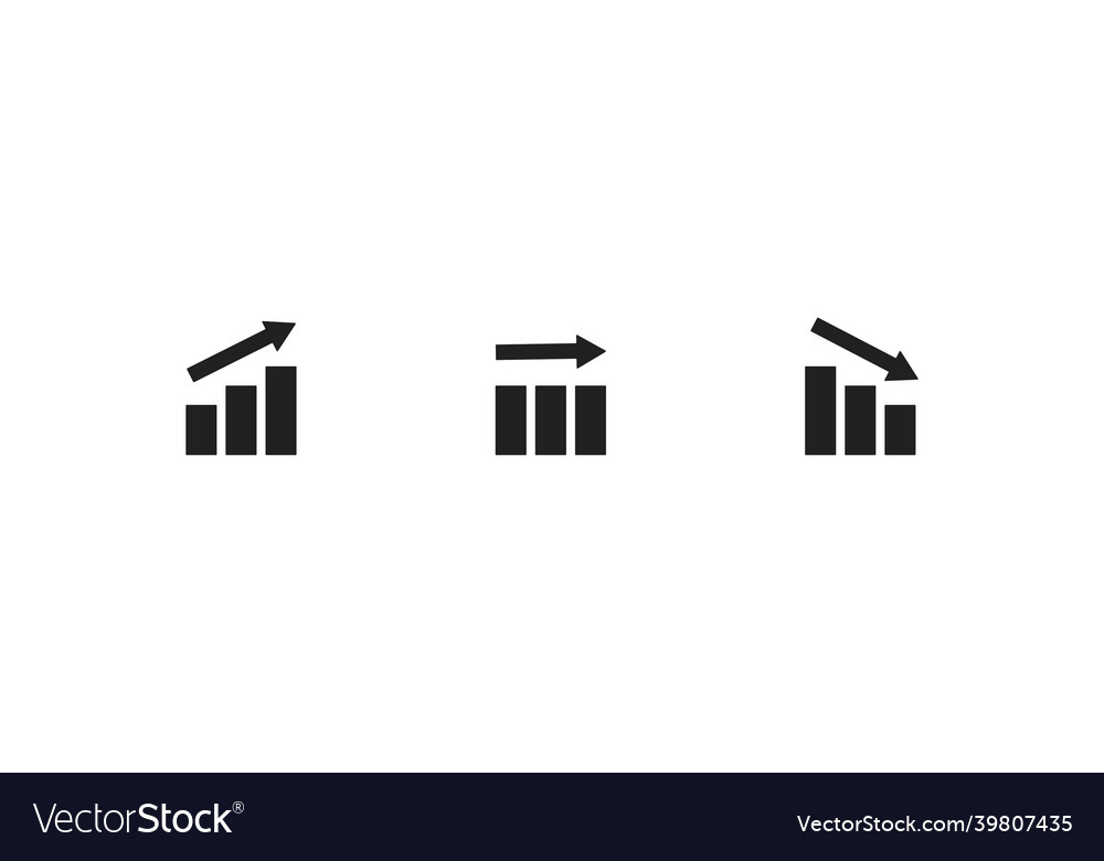 Graph bar simple icon set chart business