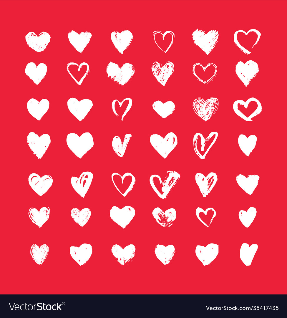 Heart icons set hand drawn icons vector image Heart icons set hand drawn icons