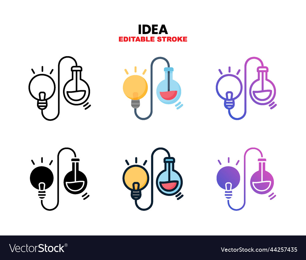 Idea icon set with different styles vector image Idea icon set with different styles