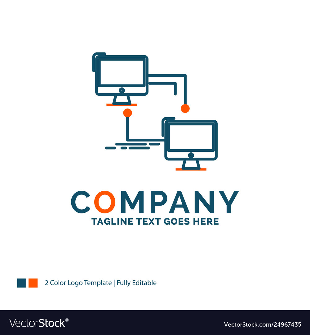 Local lan connection sync computer logo design vector image Local lan connection sync computer logo design