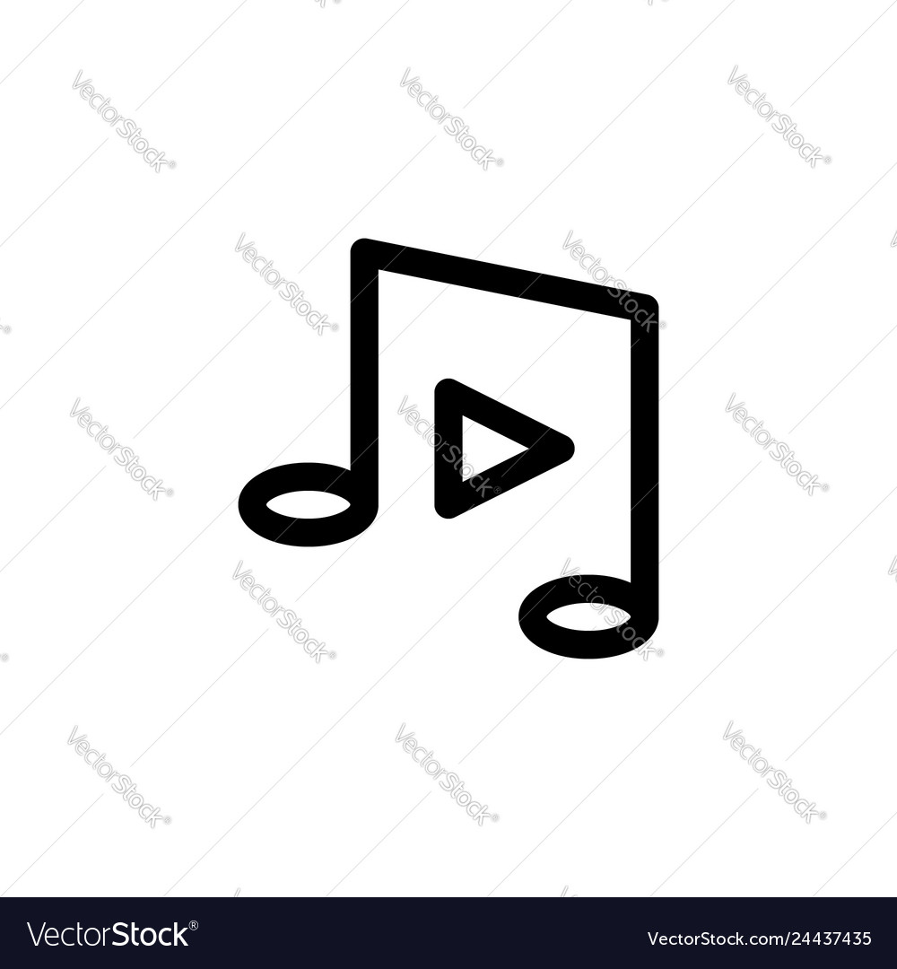 Music player icon with line style