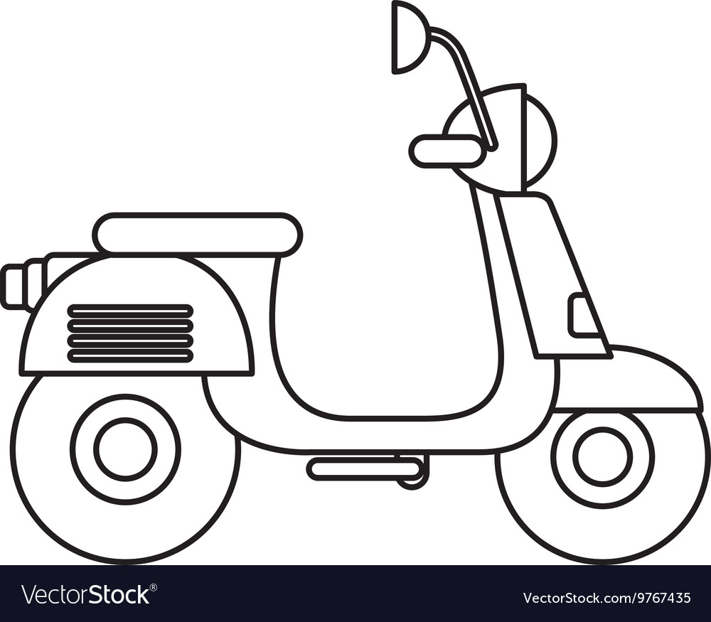 Retro scooter isolated icon design