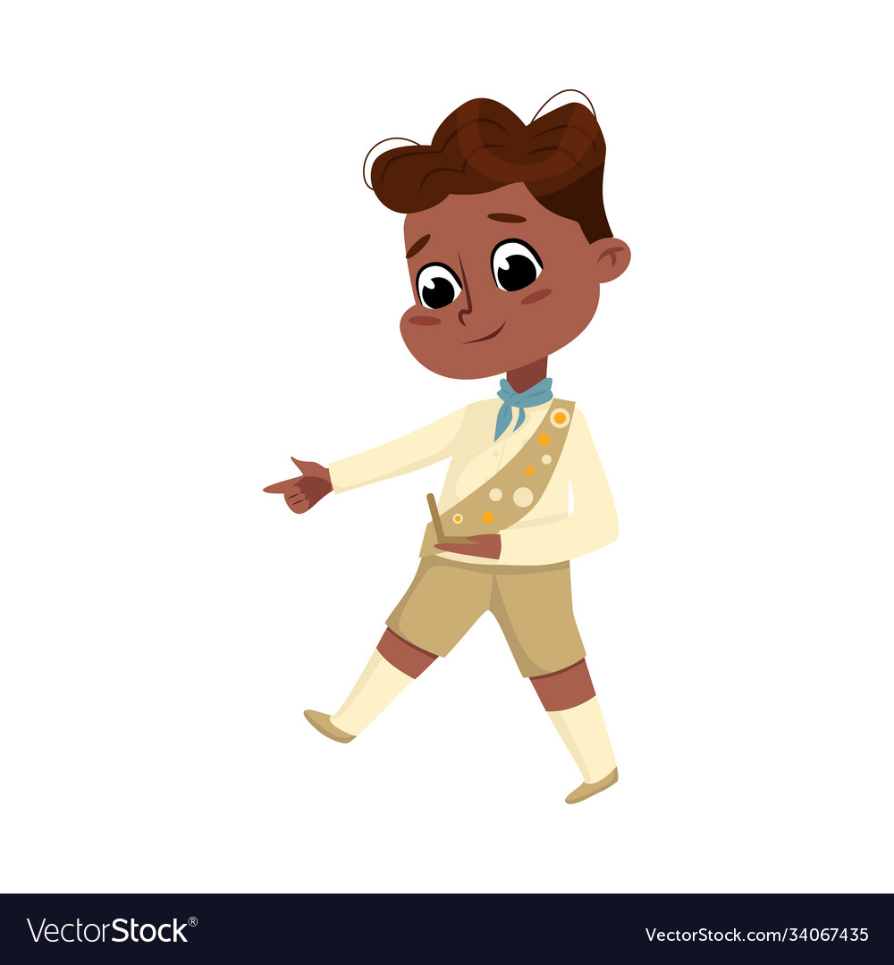 Scout boy character cute scouting african vector image Scout boy character cute scouting african