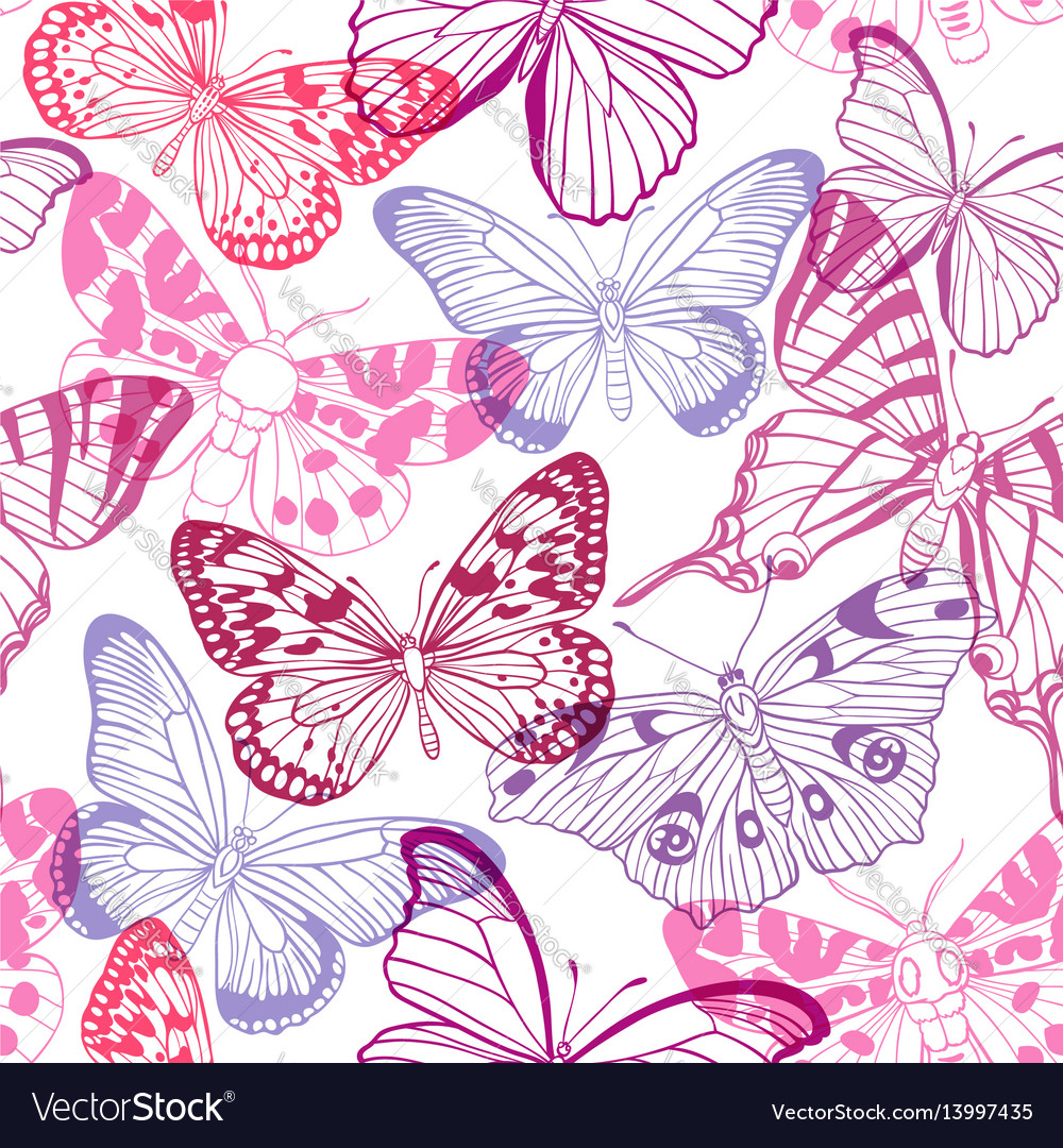 Seamless pattern with butterfly